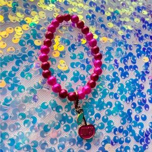 Handmade Pink Children’s Bracelet w/ Cherry Charm
